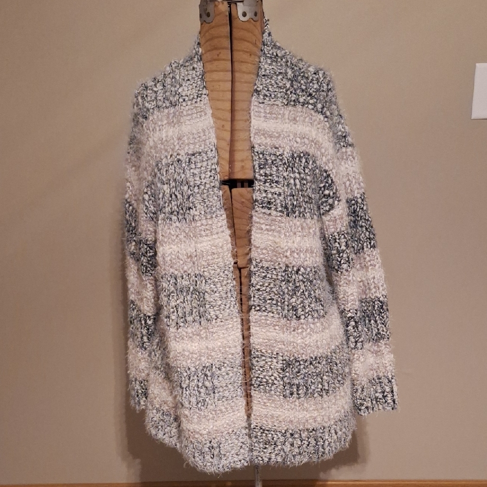 Maurices Textured Knit Cardigan in Black and White